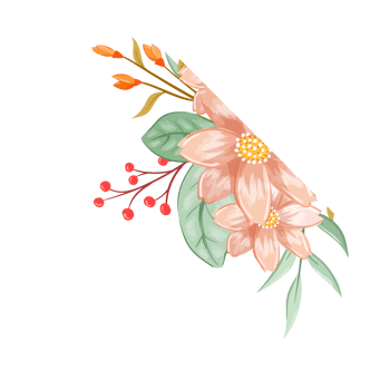 Orange Flower Arrangement with watercolor style png