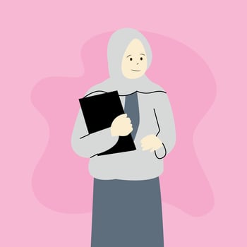 Indonesian high school girl student character vector