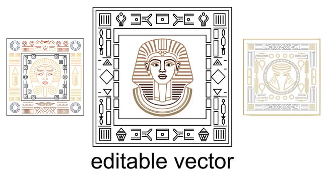 Ancient Egyptian ornament traditional design editable vector