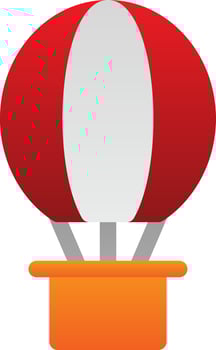 Hot Air Balloon Vector Icon Design