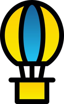 Hot Air Balloon Vector Icon Design