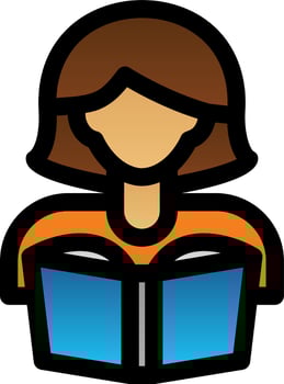 Woman Reading Vector Icon Design