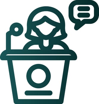 Woman Speeching Vector Icon Design