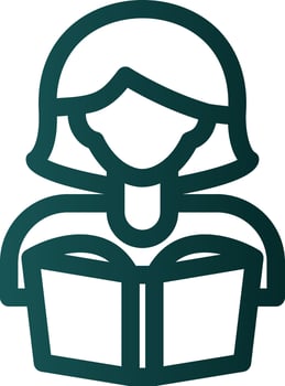 Woman Reading Vector Icon Design