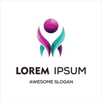 vector logo illustration human gradient colorful style