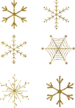 Snow Flakes with glow glitter png