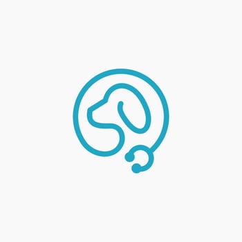 dog pet vet clinic medical line art logo vector