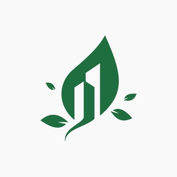 green building logo leaf nature vector