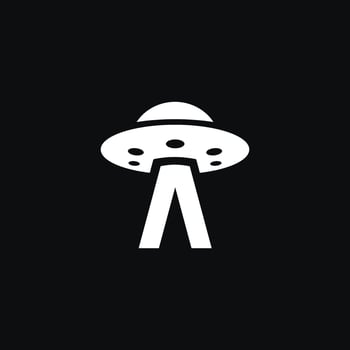 letter a alien ufo logo vector