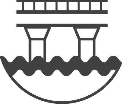 bridge and river illustration in minimal style png