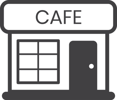 cafe building illustration in minimal style png