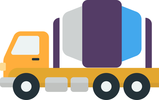 cement truck illustration in minimal style png