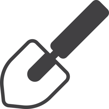shovel illustration in minimal style png