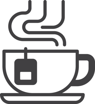 hot tea mug illustration in minimal style png