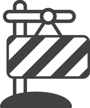 under construction sign illustration in minimal style png