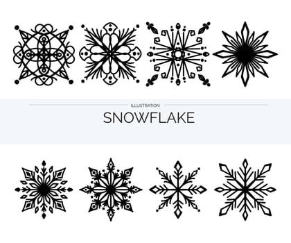 Snowflake vector illusion Han drawn doodle
