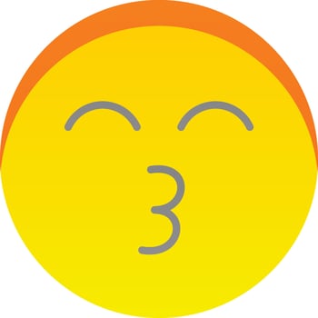 Kissing Face with Smiling Eyes Vector Icon Design
