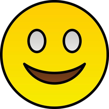 Slightly Smiling Face Vector Icon Design