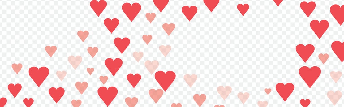 Origami red heart symbols romantic background design. Birthday surprise party decor. Present gift vector