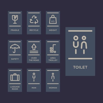 General Signage Sticker Collections vector