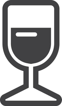 wine glass illustration in minimal style vector