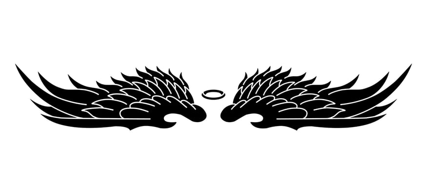 Free vector angel wings tribal tattoo