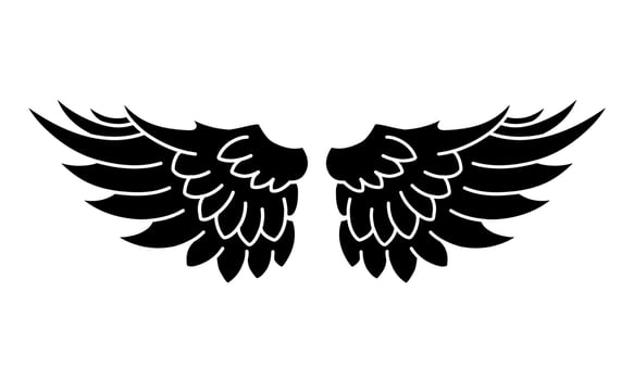 Free vector angel wings tribal tattoo