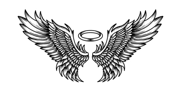 Free vector angel wings tribal tattoo