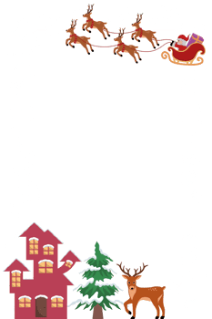 Christmas Background with Santa Claus Ride Reindeer Sleigh png