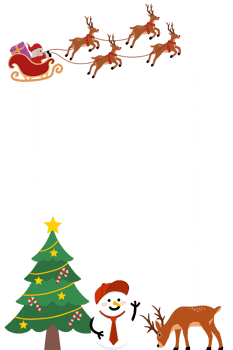 Christmas Background with Santa Claus Ride Reindeer Sleigh png