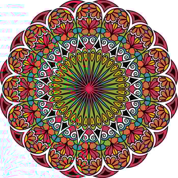 Colorful mandala background design in abstract pattern for business card, poster, postcard, brochure, flyer, invitation, vector