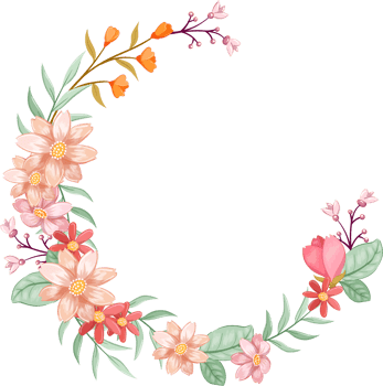 Orange Flower Arrangement with watercolor style png
