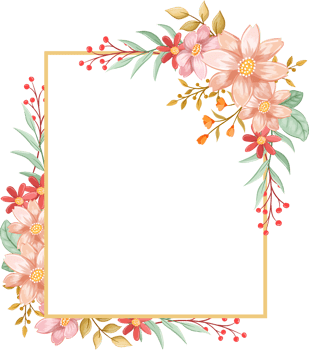 Orange Flower Arrangement with watercolor style png
