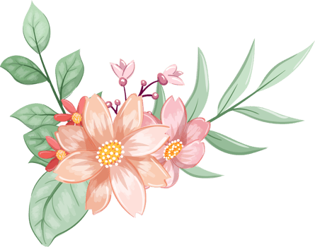 Orange Flower Arrangement with watercolor style png