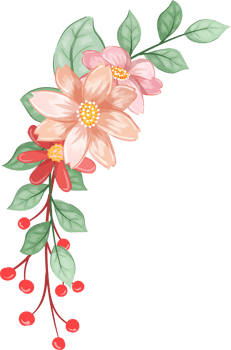 Orange Flower Arrangement with watercolor style png