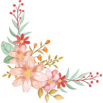 Orange Flower Arrangement with watercolor style png