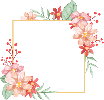 Orange Flower Arrangement with watercolor style png