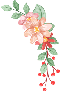 Orange Flower Arrangement with watercolor style png
