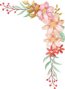 Orange Flower Arrangement with watercolor style png