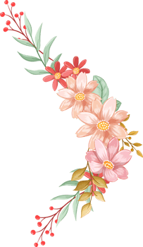 Orange Flower Arrangement with watercolor style png