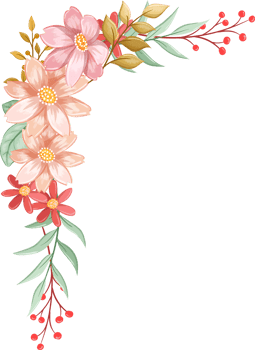Orange Flower Arrangement with watercolor style png
