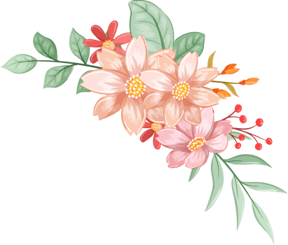 Orange Flower Arrangement with watercolor style png