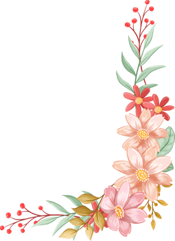 Orange Flower Arrangement with watercolor style png