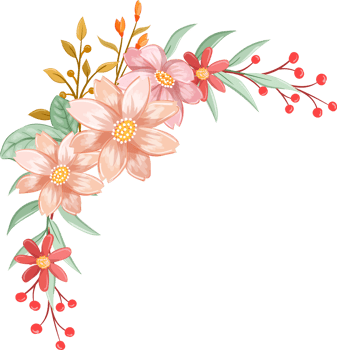 Orange Flower Arrangement with watercolor style png