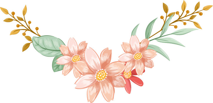 Orange Flower Arrangement with watercolor style png