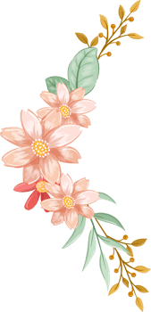 Orange Flower Arrangement with watercolor style png