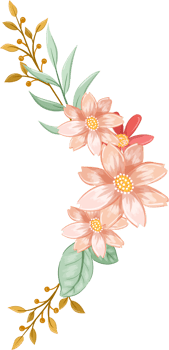 Orange Flower Arrangement with watercolor style png