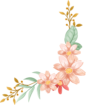 Orange Flower Arrangement with watercolor style png