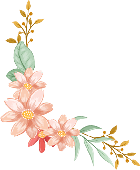 Orange Flower Arrangement with watercolor style png