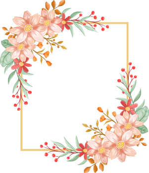 Orange Flower Arrangement with watercolor style png